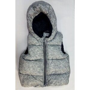 Baby Gap Hooded Puffer Vest 18-24M Gray Heather Winter Wear Insulated